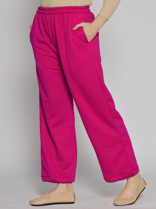 Magenta Fleece Palazzo