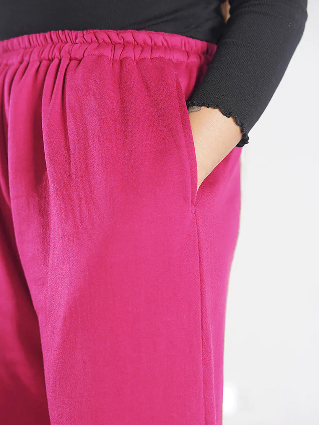 Magenta Fleece Palazzo