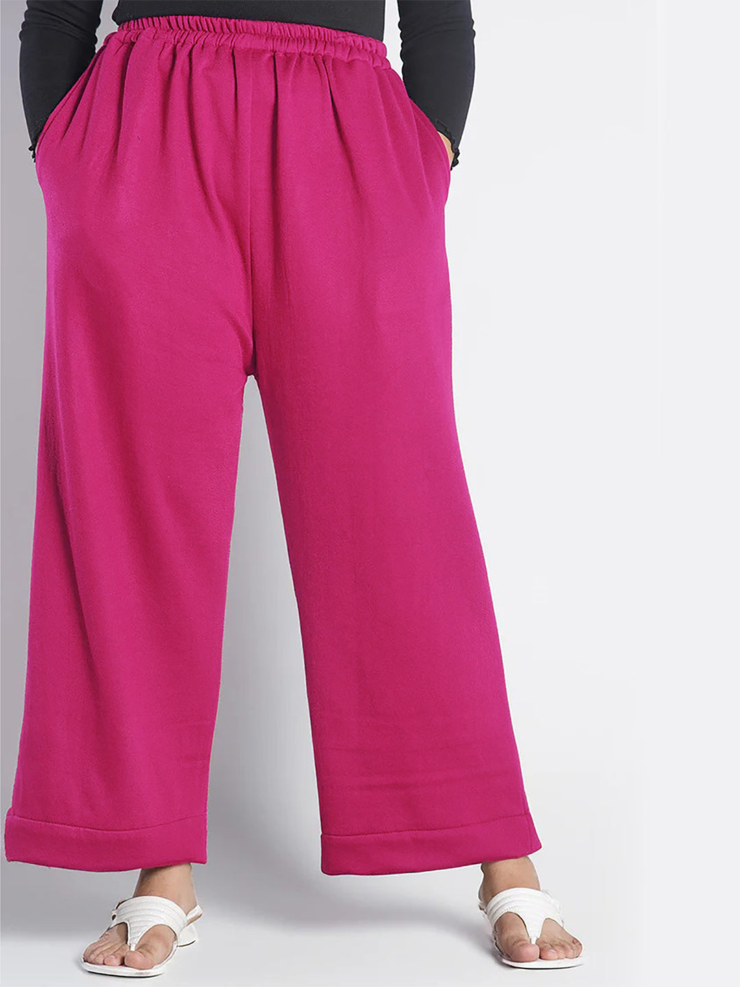 Magenta Fleece Palazzo