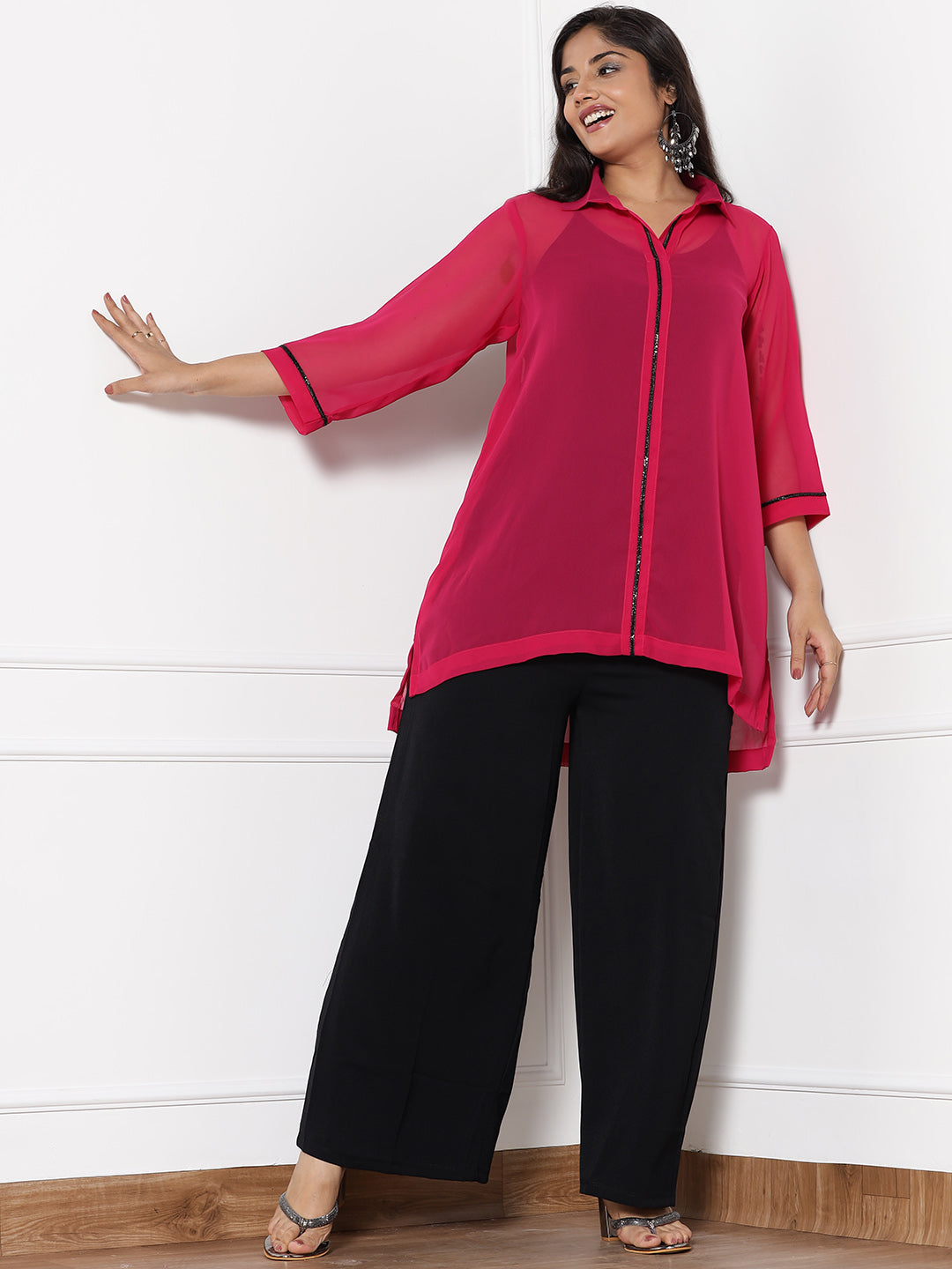 Magenta Georgette ShirtTop