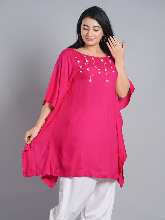 Magenta Kaftan Kurta - Hanging gardens
