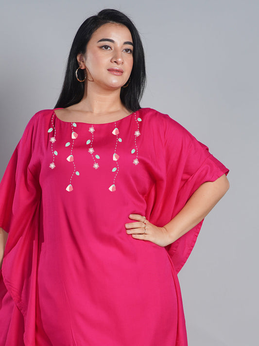 Magenta Kaftan Kurta - Hanging gardens