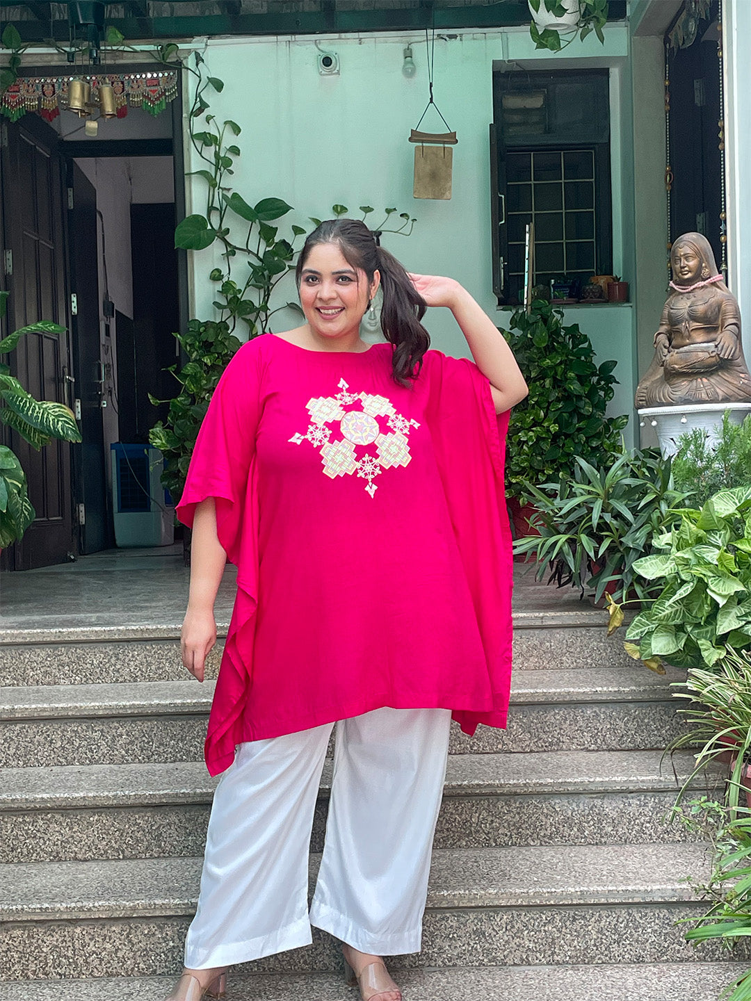 Magenta Kaftan Kurta - Hanging gardens