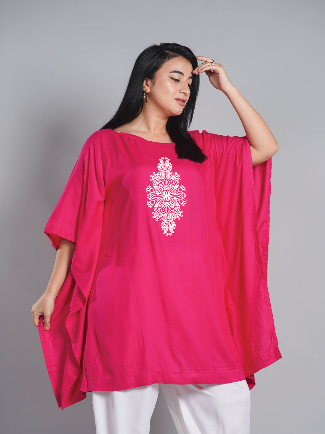 Magenta Kaftan Kurta - Reflection