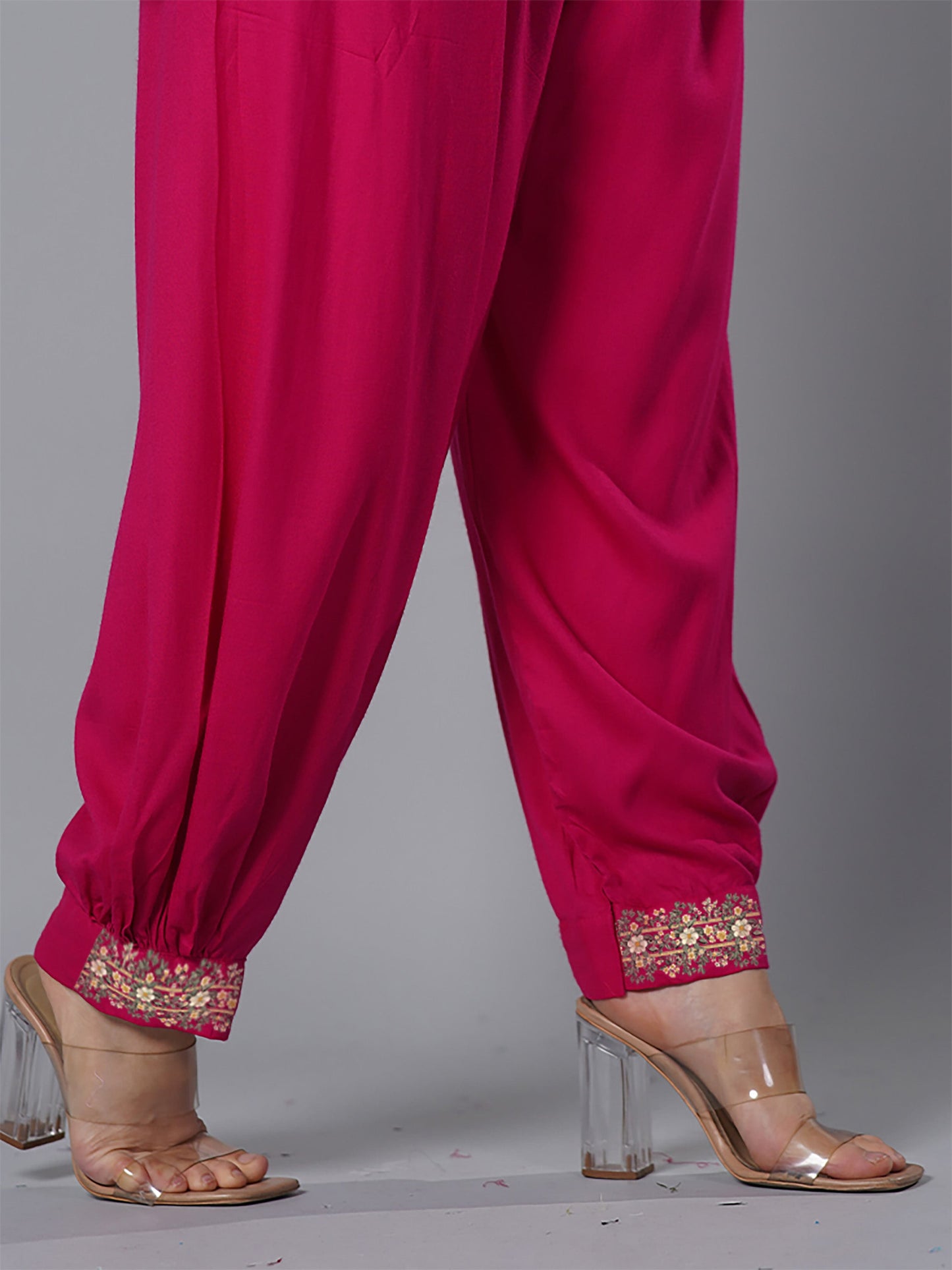 Magenta Rayon Afghani Salwar - Gardina