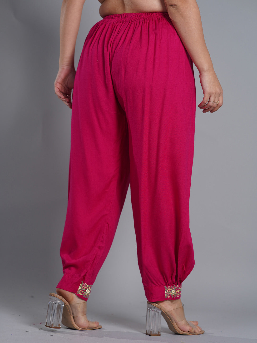 Magenta Rayon Afghani Salwar - Gardina