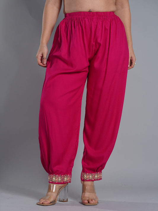 Magenta Rayon Afghani Salwar - Gardina