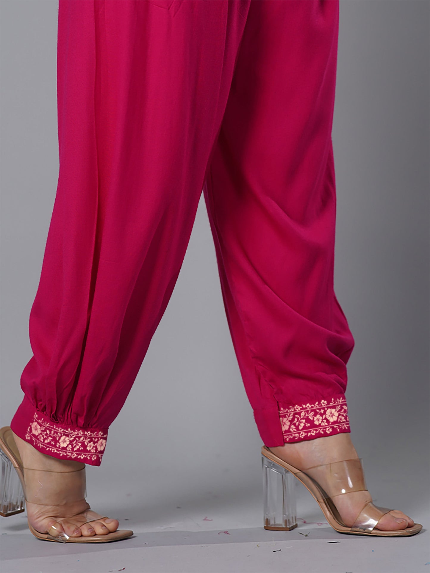 Magenta Rayon Afghani Salwar - Sprig