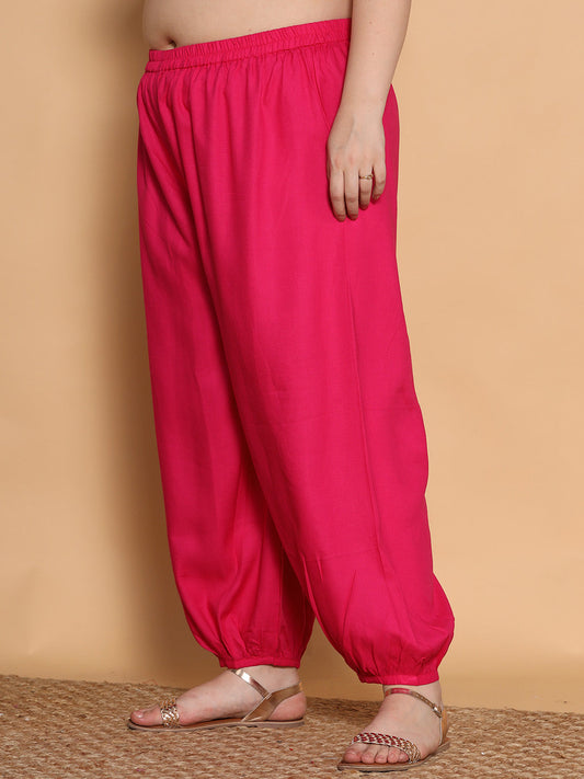 Magenta Rayon Balloon Salwar