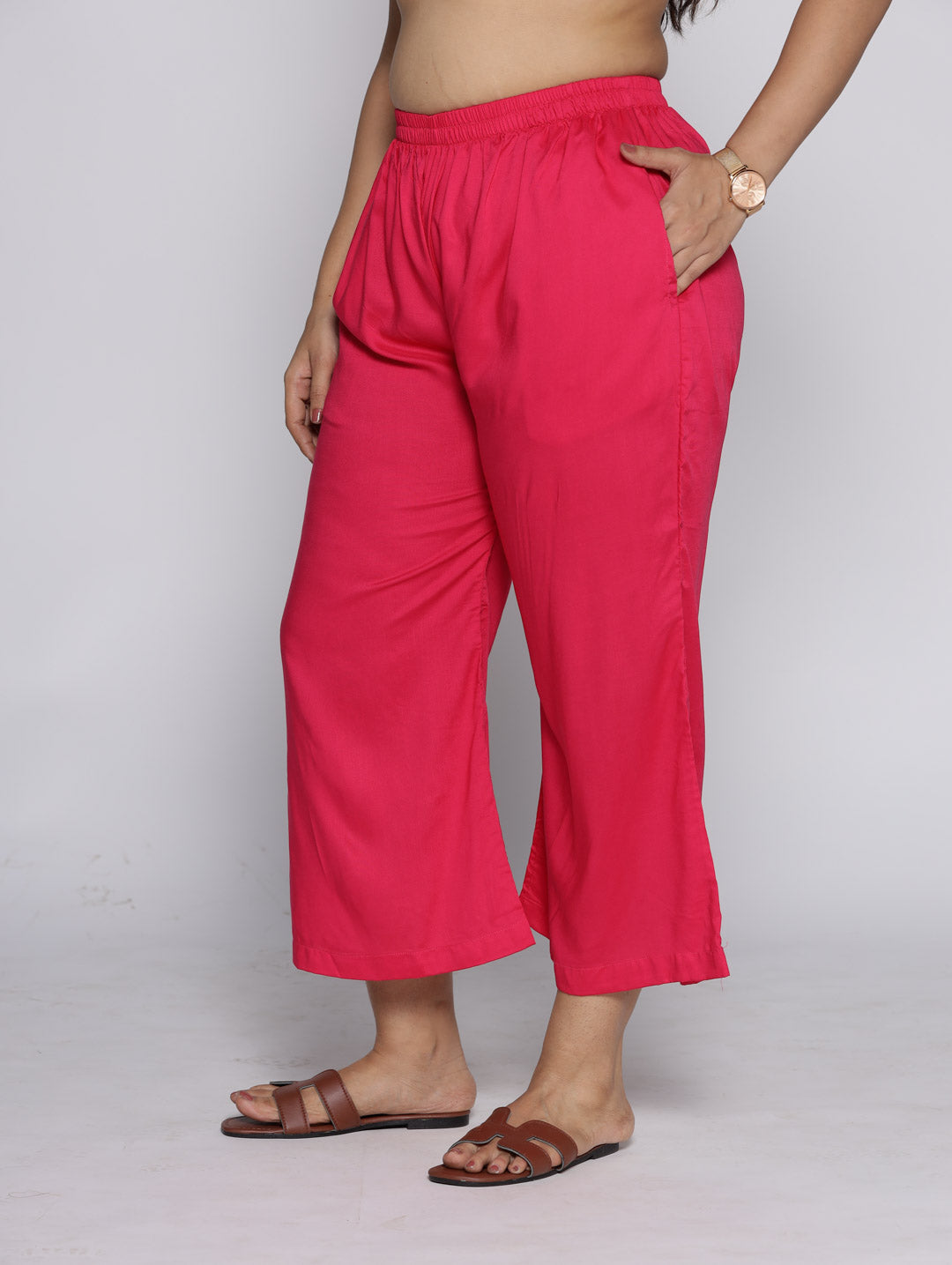 Magenta Rayon Culottes