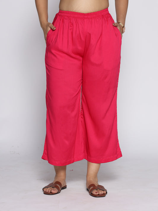 Magenta Rayon Culottes