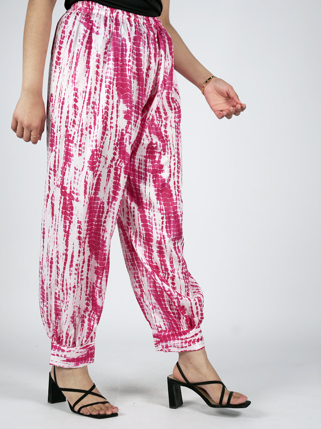 Magenta Rayon Shibori AfghaniSalwar