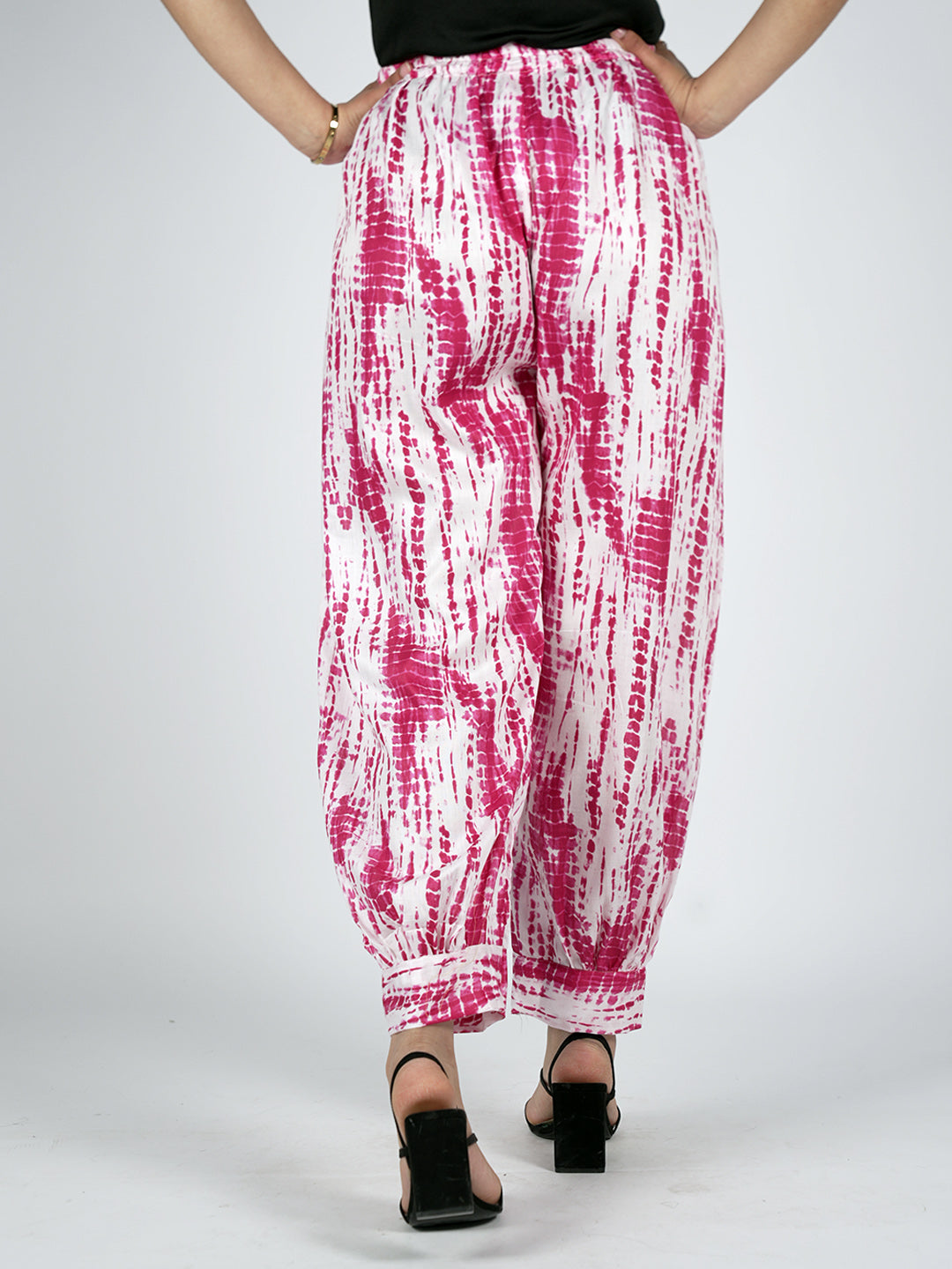 Magenta Rayon Shibori AfghaniSalwar