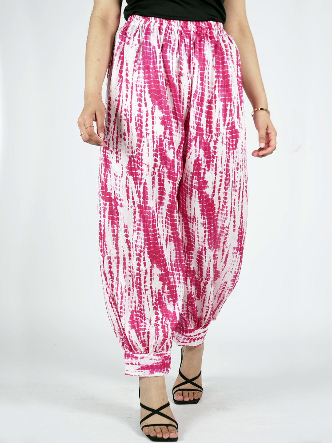 Magenta Rayon Shibori AfghaniSalwar