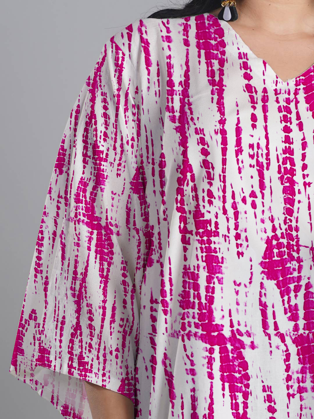 Magenta Rayon Shibori Kurti