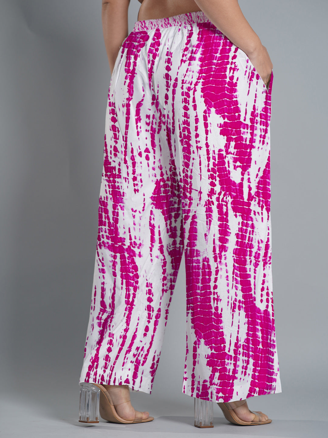 Magenta Rayon Shibori Palazzo