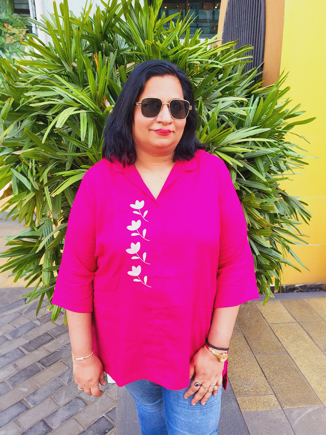 Magenta Rayon ShirtTop - Bonheur