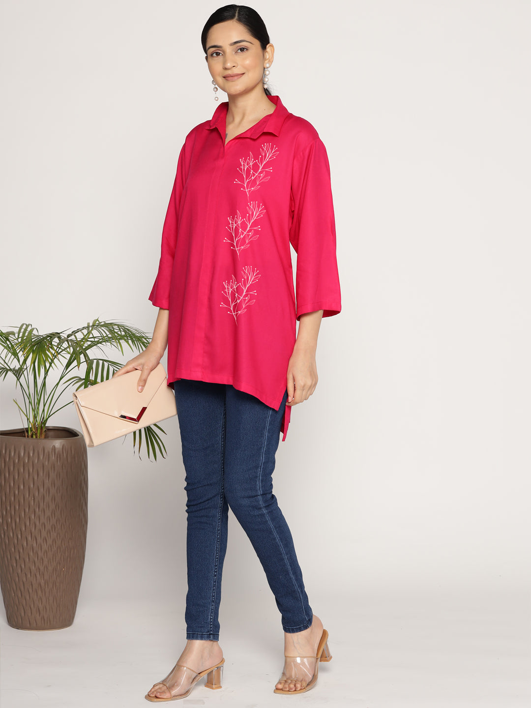 Magenta Rayon ShirtTop - Glace