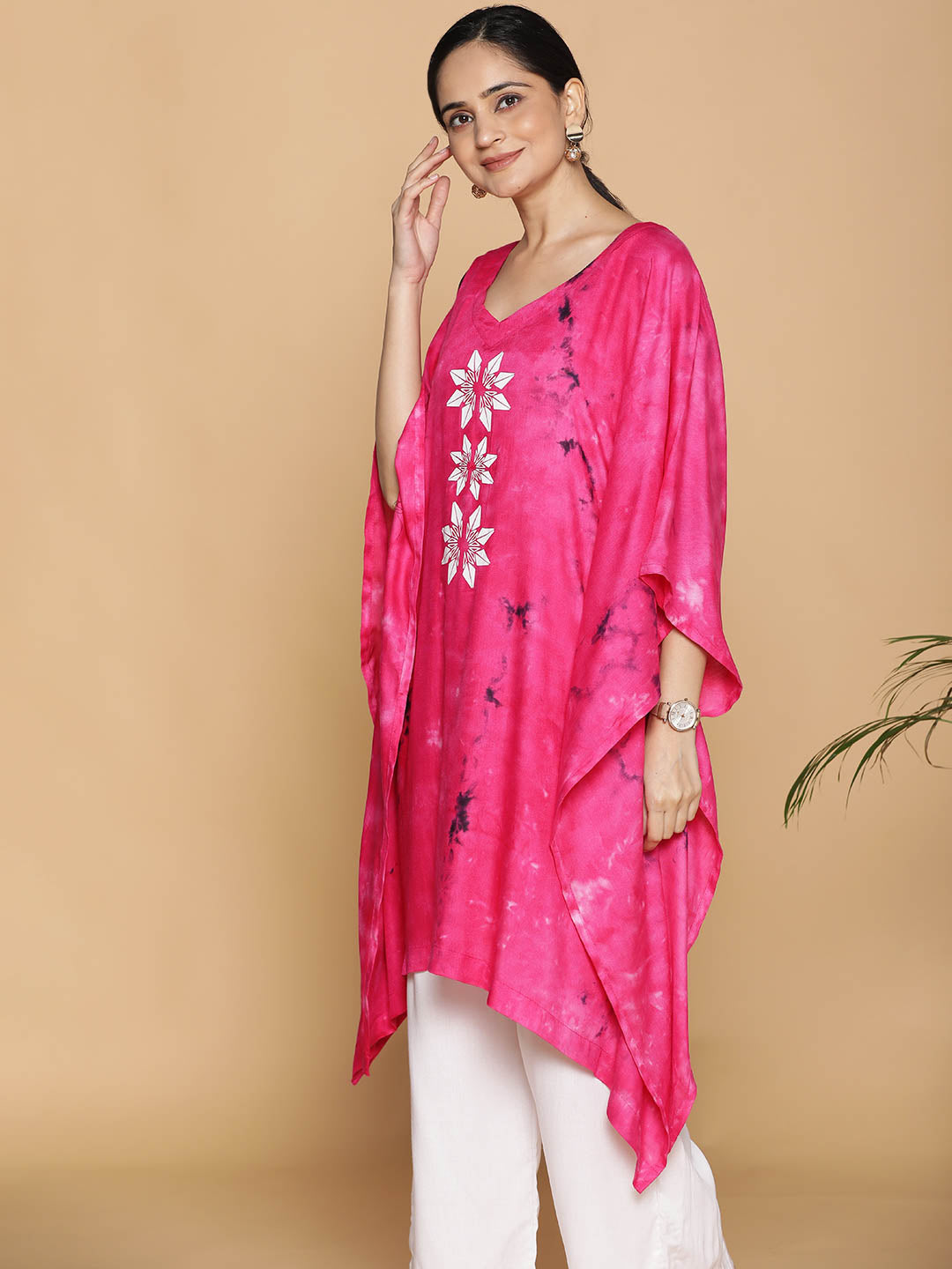 Magenta Rayon TieDyeKurta - MagentaMagic