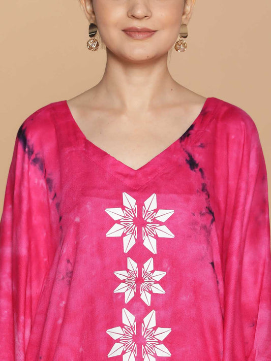 Magenta Rayon TieDyeKurta - MagentaMagic