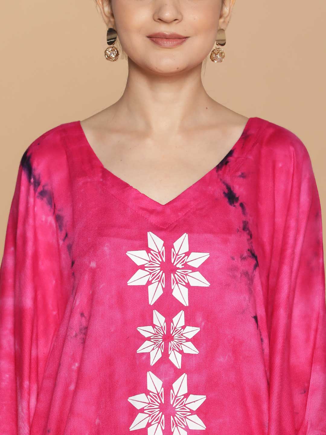 Magenta Rayon TieDyeKurta - MagentaMagic