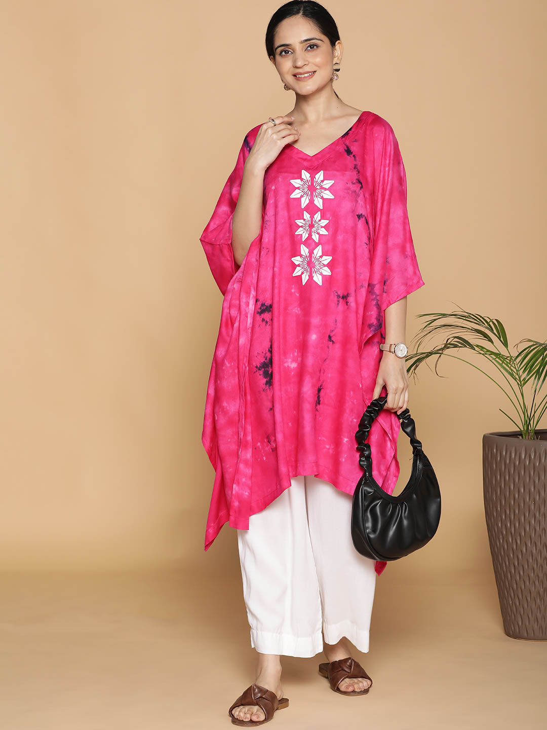 Magenta Rayon TieDyeKurta - MagentaMagic