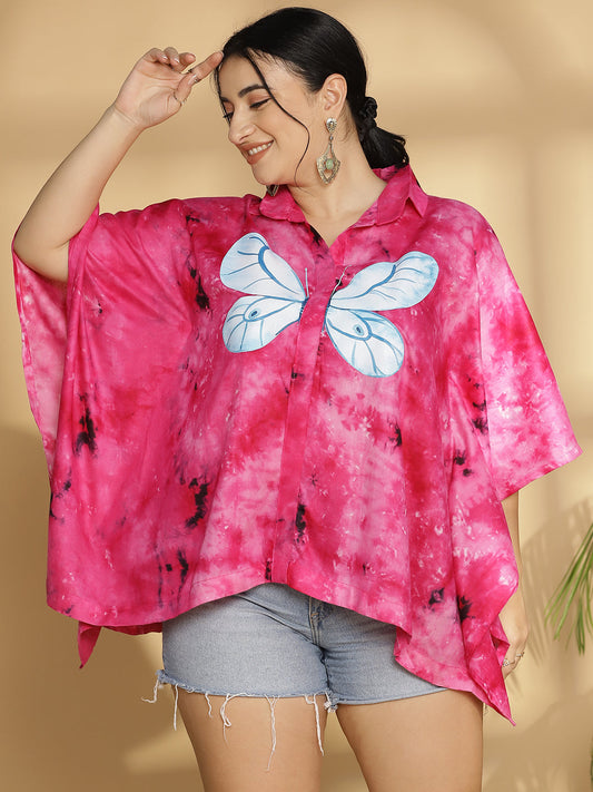 Magenta Rayon TieDyeTop - Etherea