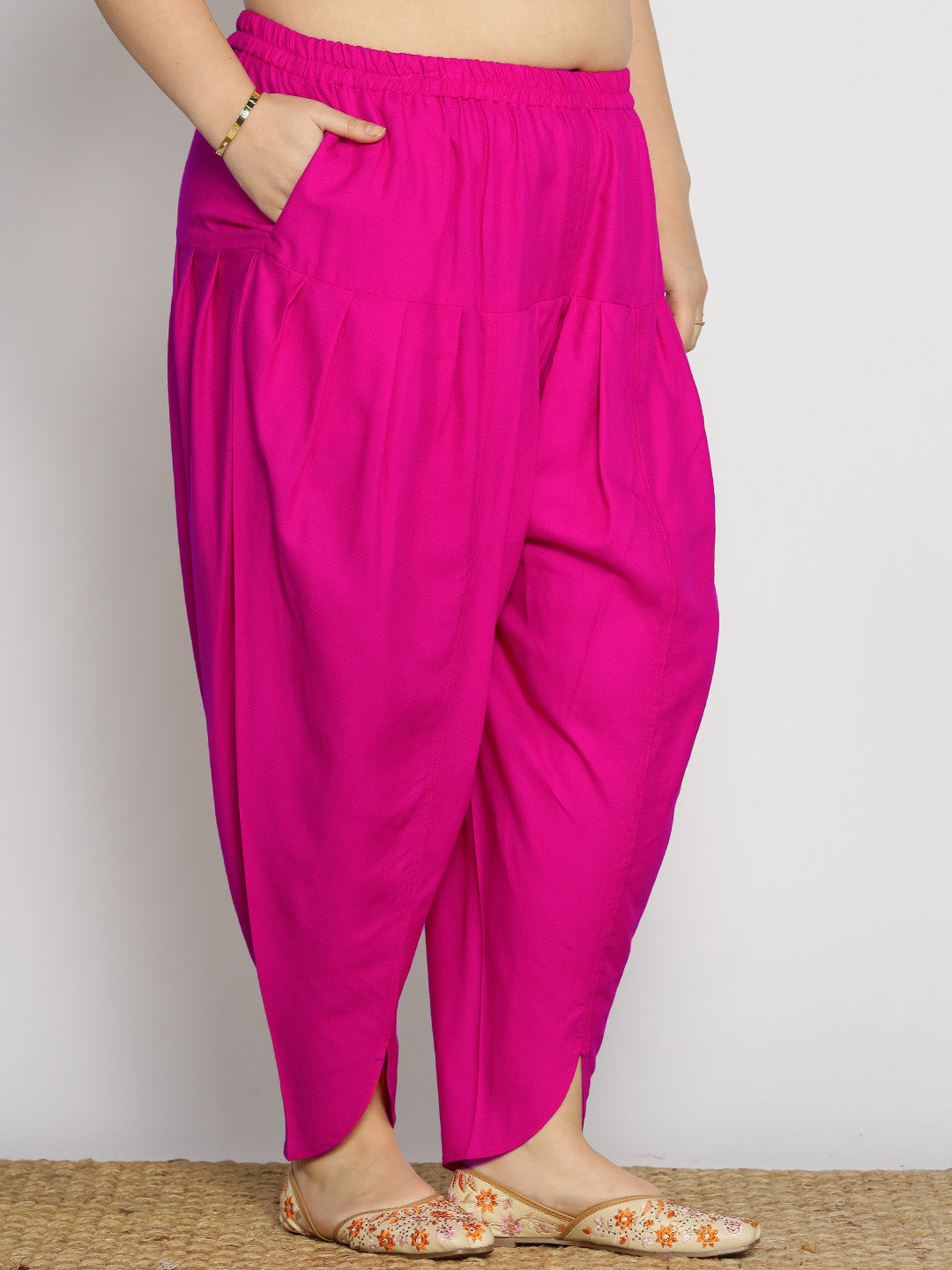 Magenta Rayon Tulip Salwar