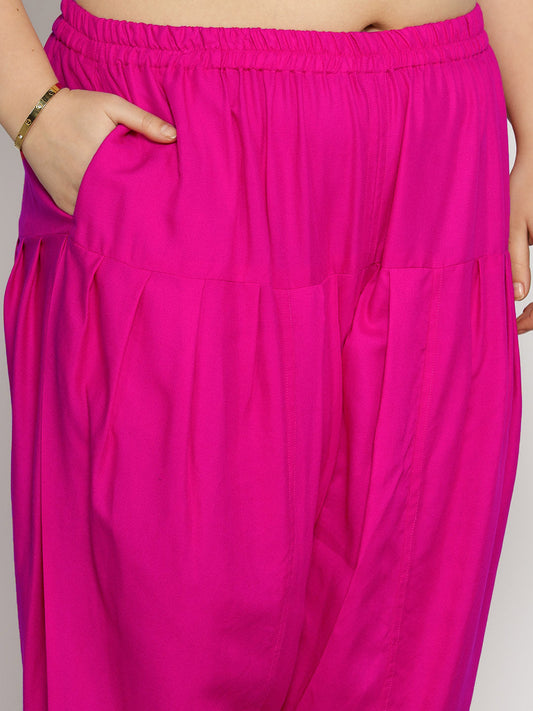 Magenta Rayon Tulip Salwar