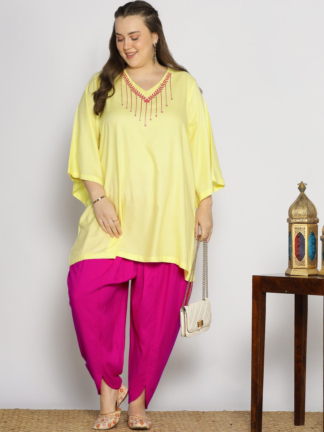 Magenta Rayon Tulip Salwar