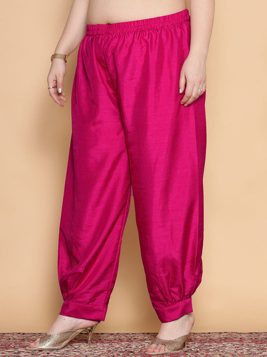 Magenta Silk Afghani Salwar