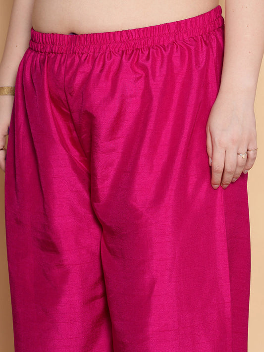 Magenta Silk Afghani Salwar