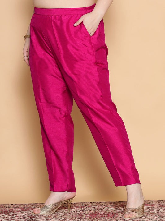 Magenta Silk Pants