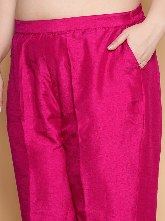 Magenta Silk Pants