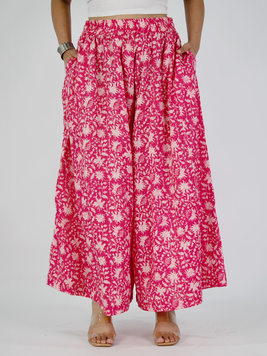 Printed Cotton Flared Palazzo - Roshni