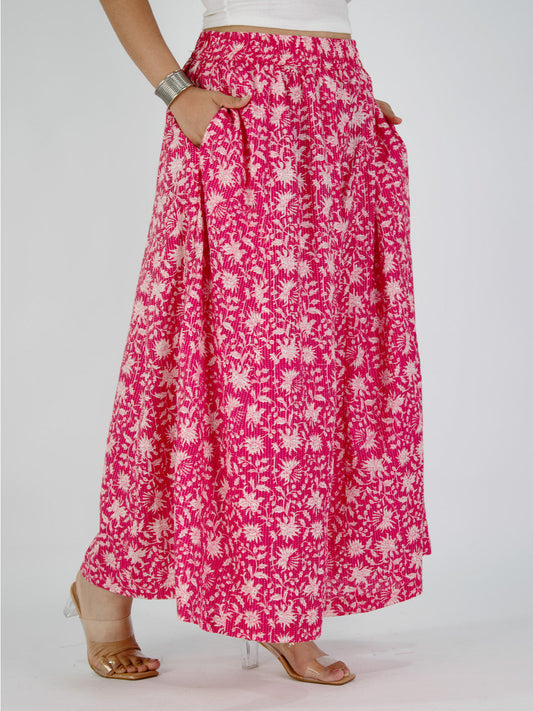 Printed Cotton Flared Palazzo - Roshni