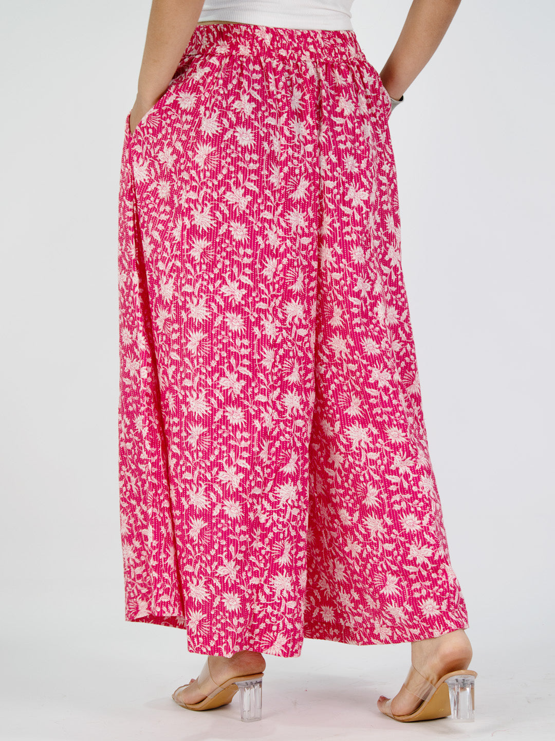 Printed Cotton Flared Palazzo - Roshni