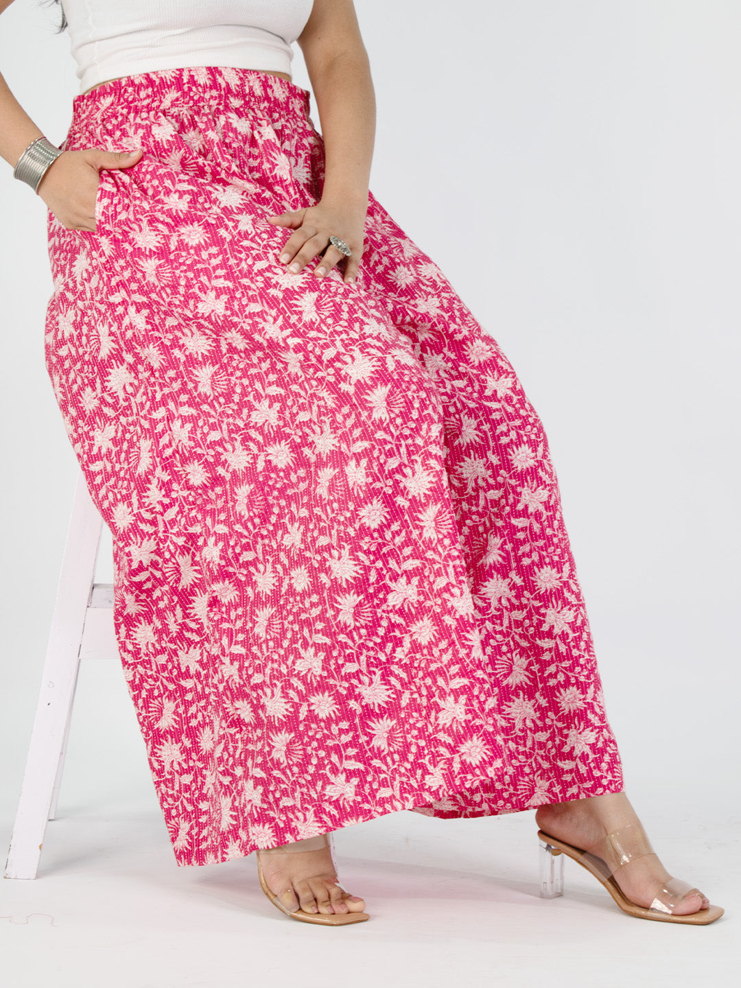 Printed Cotton Flared Palazzo - Roshni