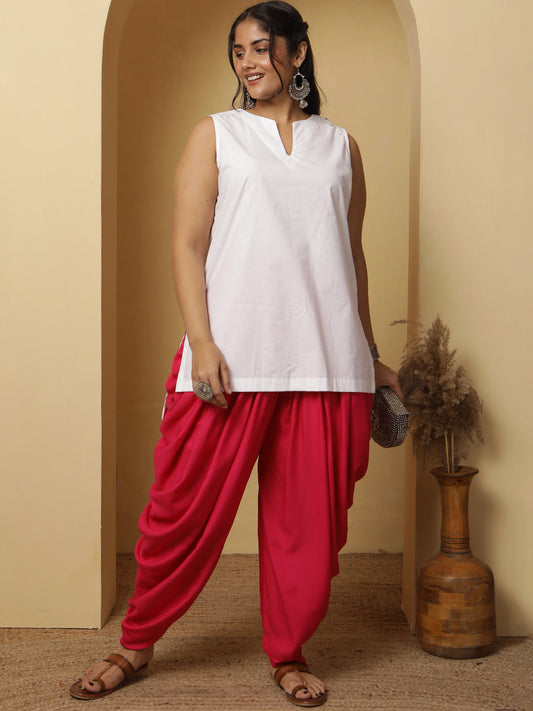 Magenta Rayon Dhoti