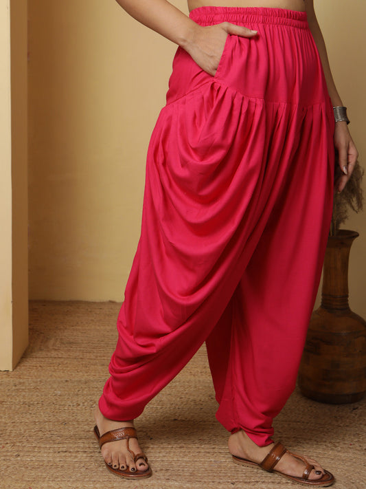 Magenta Rayon Dhoti