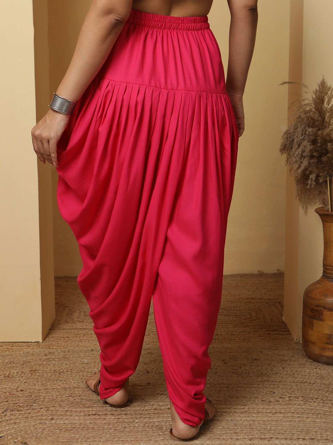 Magenta Rayon Dhoti
