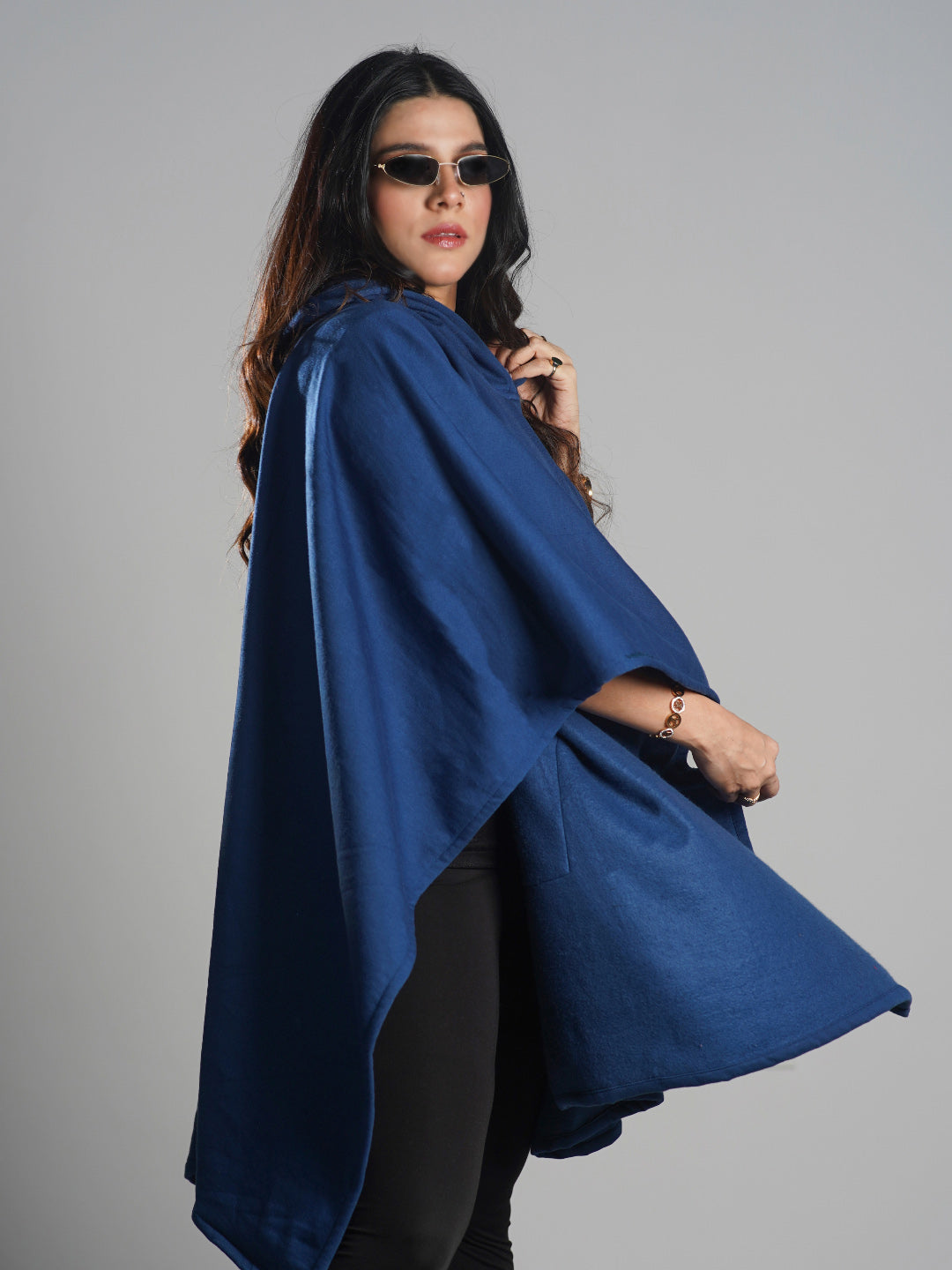 MarineBlue Poncho Hoodie