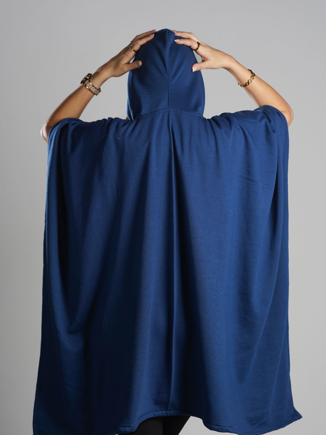 MarineBlue Poncho Hoodie