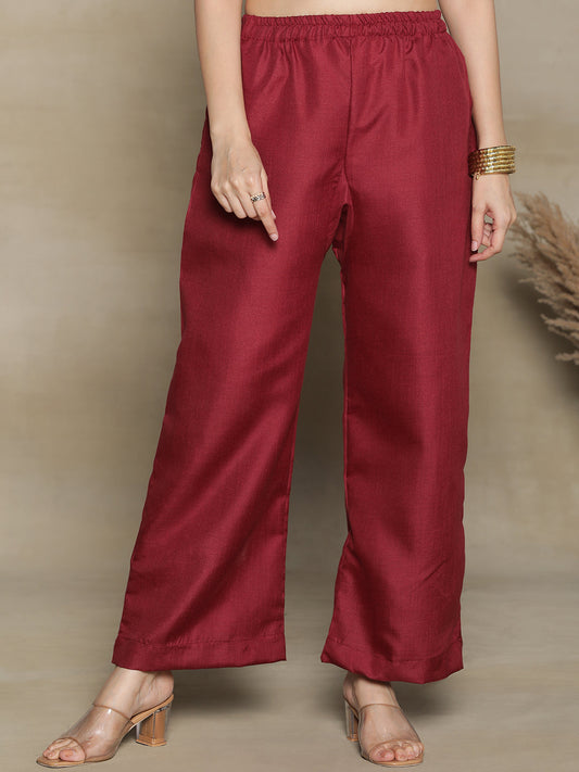 Maroon CottonSlub Palazzo