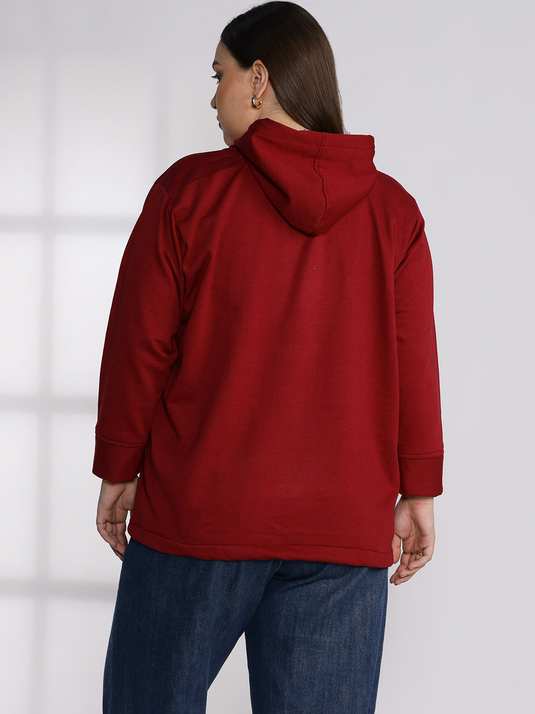 Maroon Fleece Hoodie - Solid