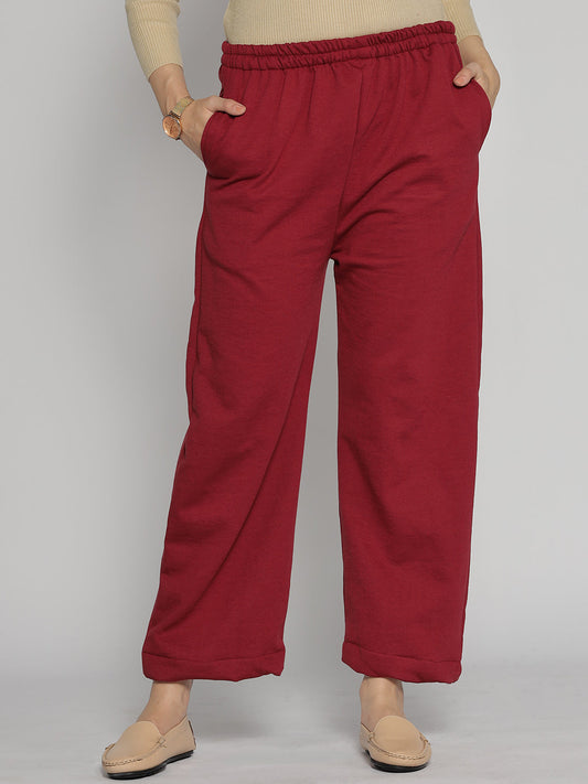 Maroon Fleece Palazzo