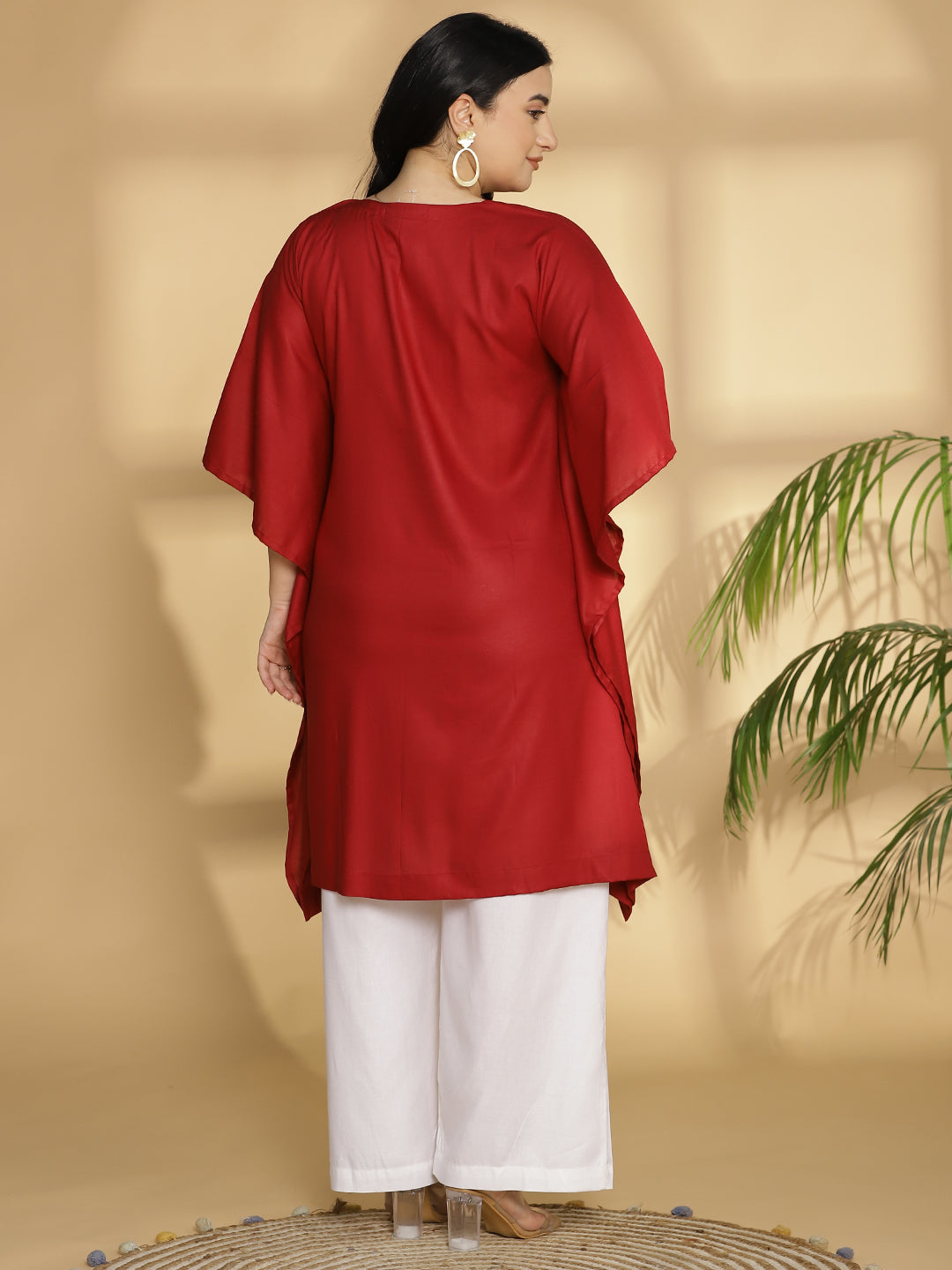 Maroon Kaftan Kurta - Boar