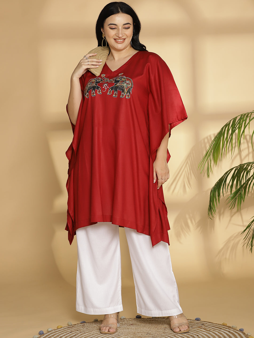 Maroon Kaftan Kurta - Boar