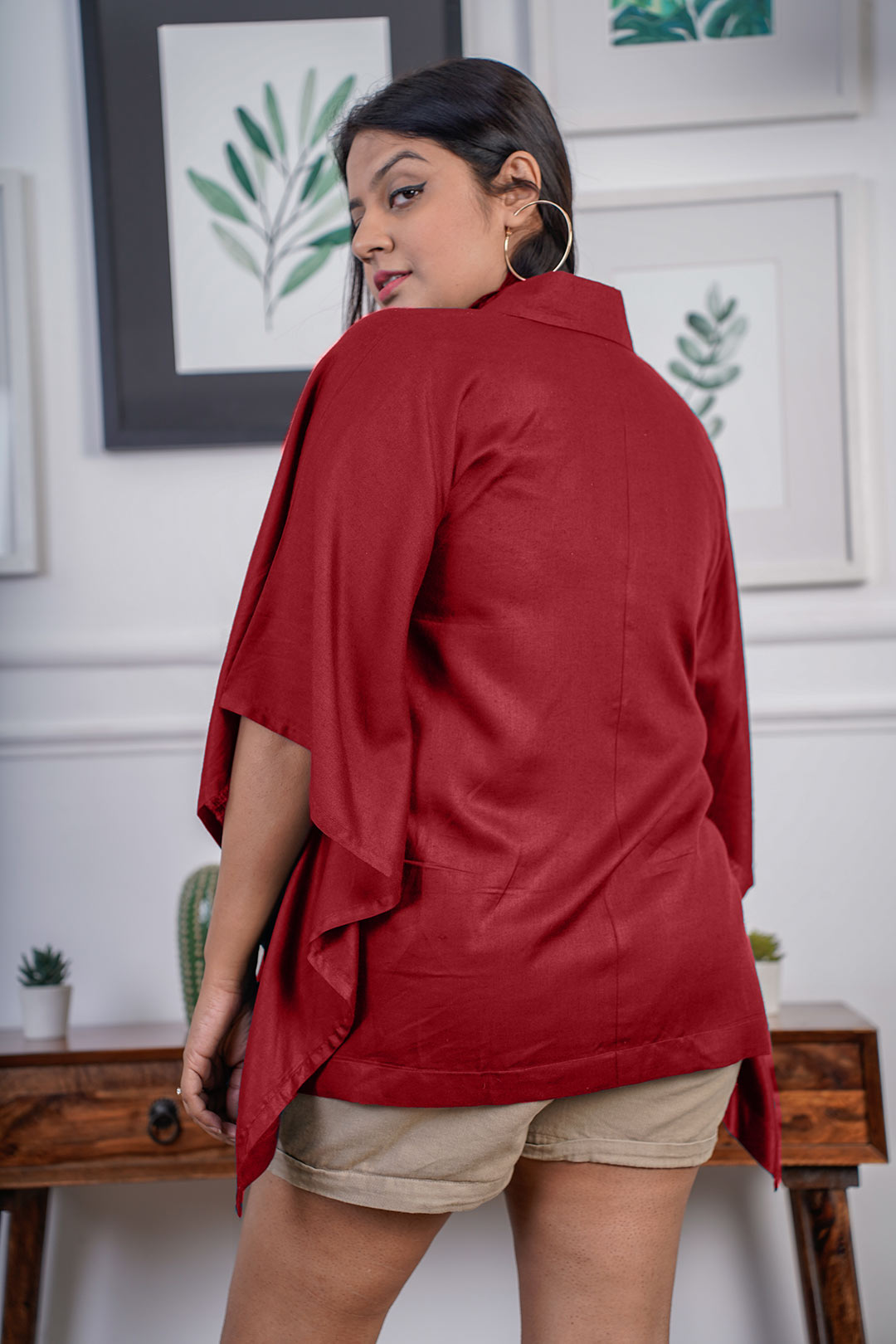 Maroon Kaftan Top - Daisy