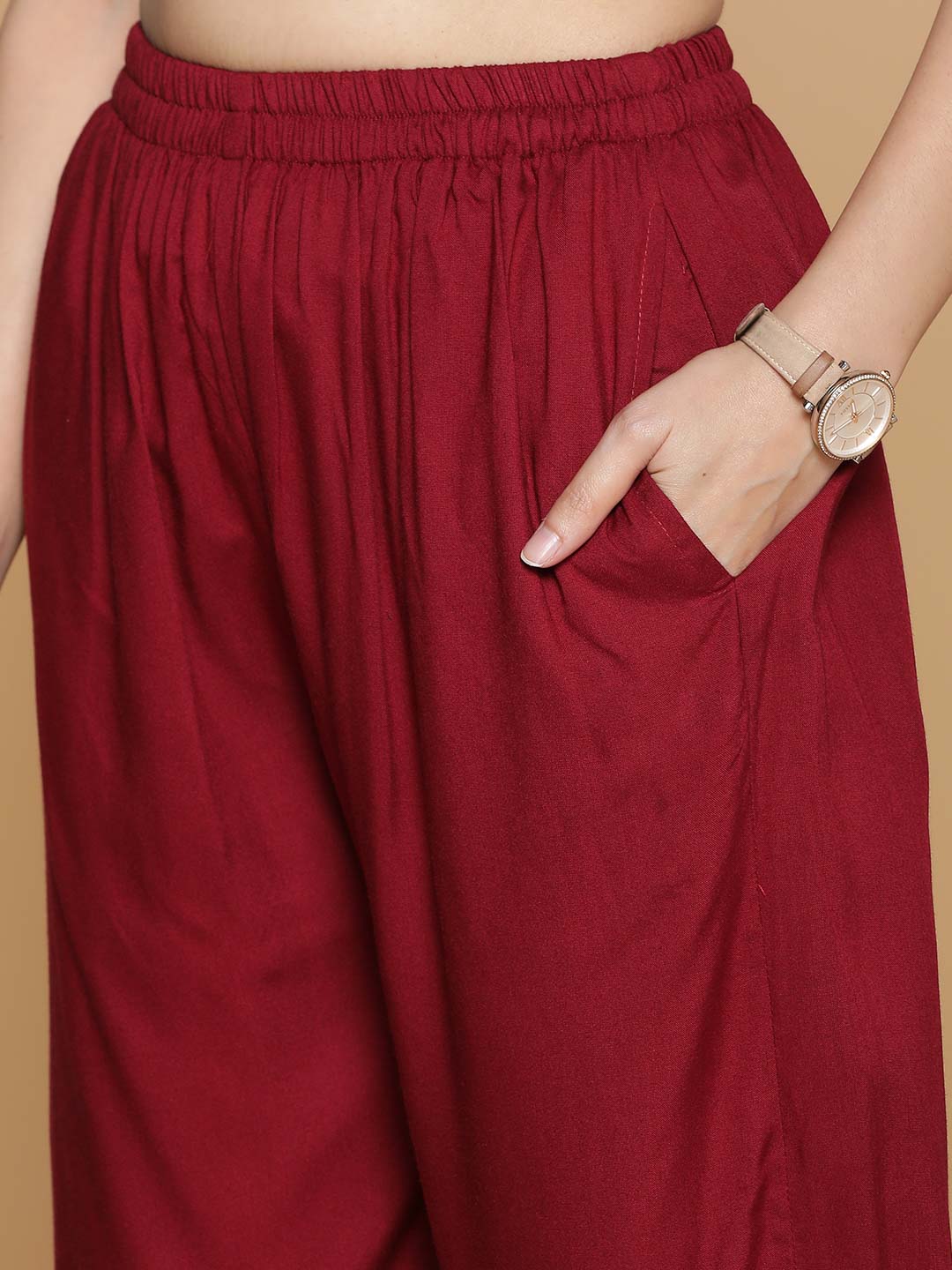 Maroon Palazzo Pants